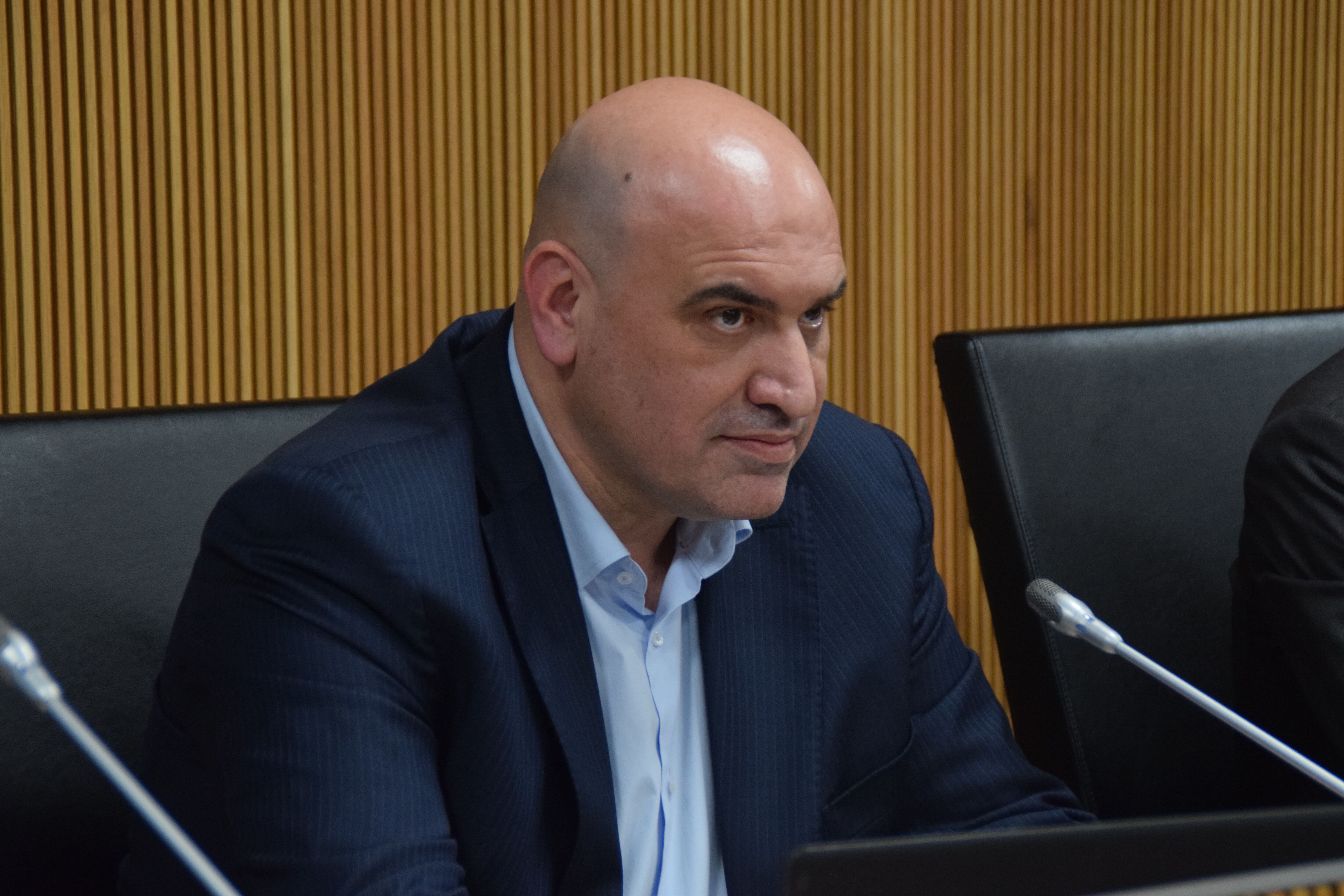 El secretari del Col·legi Professional d'Agents i Gestors Immobiliaris d'Andorra, Jordi Ribó, durant la seva compareixença a la comissió legislativa.