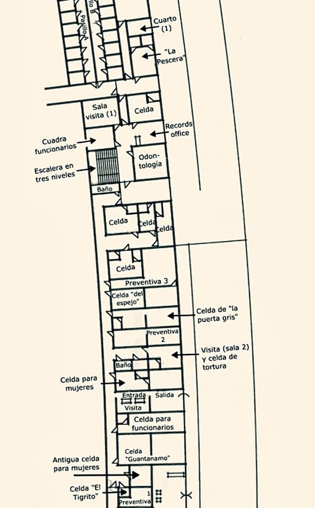 Mapa parcial de las celdas del Helicoide