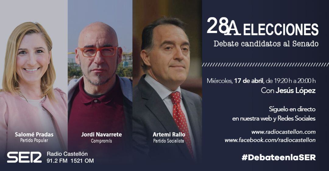 Salomé Pradas, Jordi Navarrete y Artemi Rallo participaron el pasado miércoles en el debate de Radio Castellón