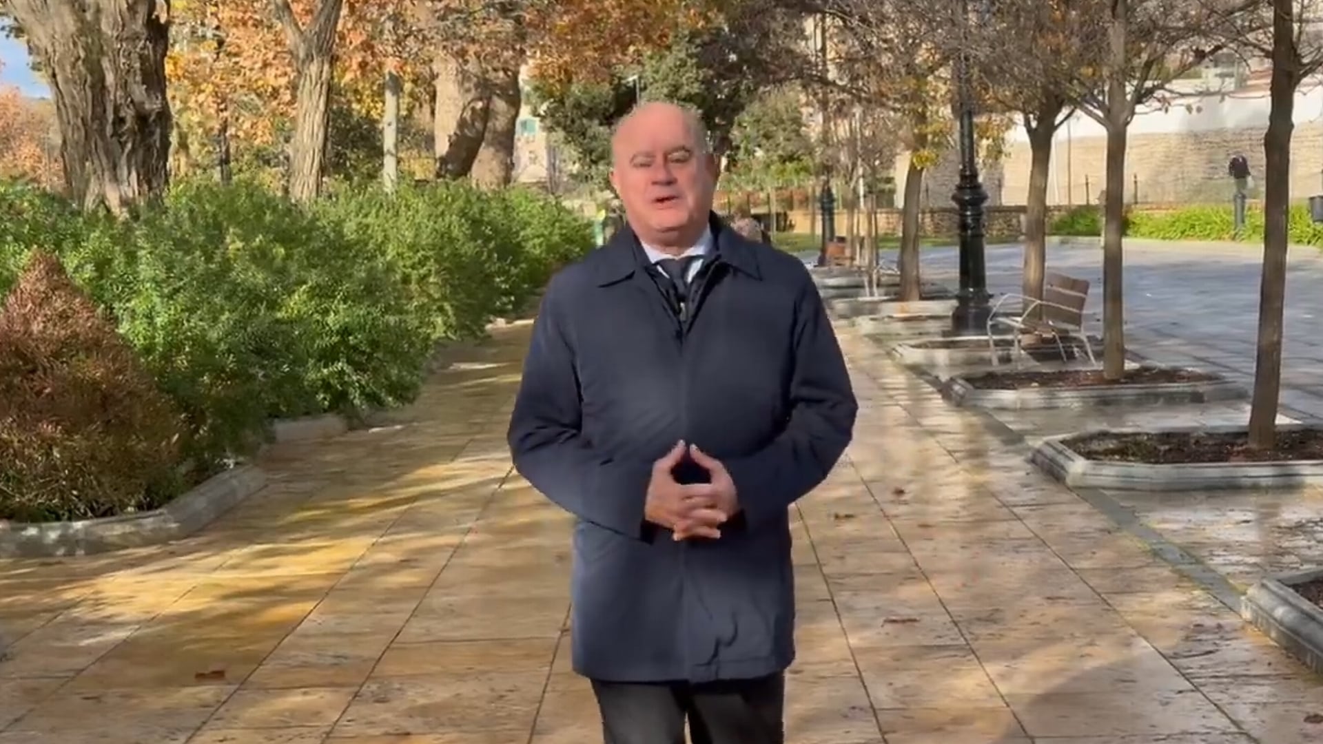 Manuel Barón (Alcalde de Antequera) en su mensaje de fin de año desde el Paseo Real
