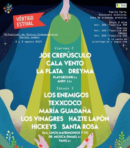 Cartel de la XV edición del Vértigo Estival (Martos).