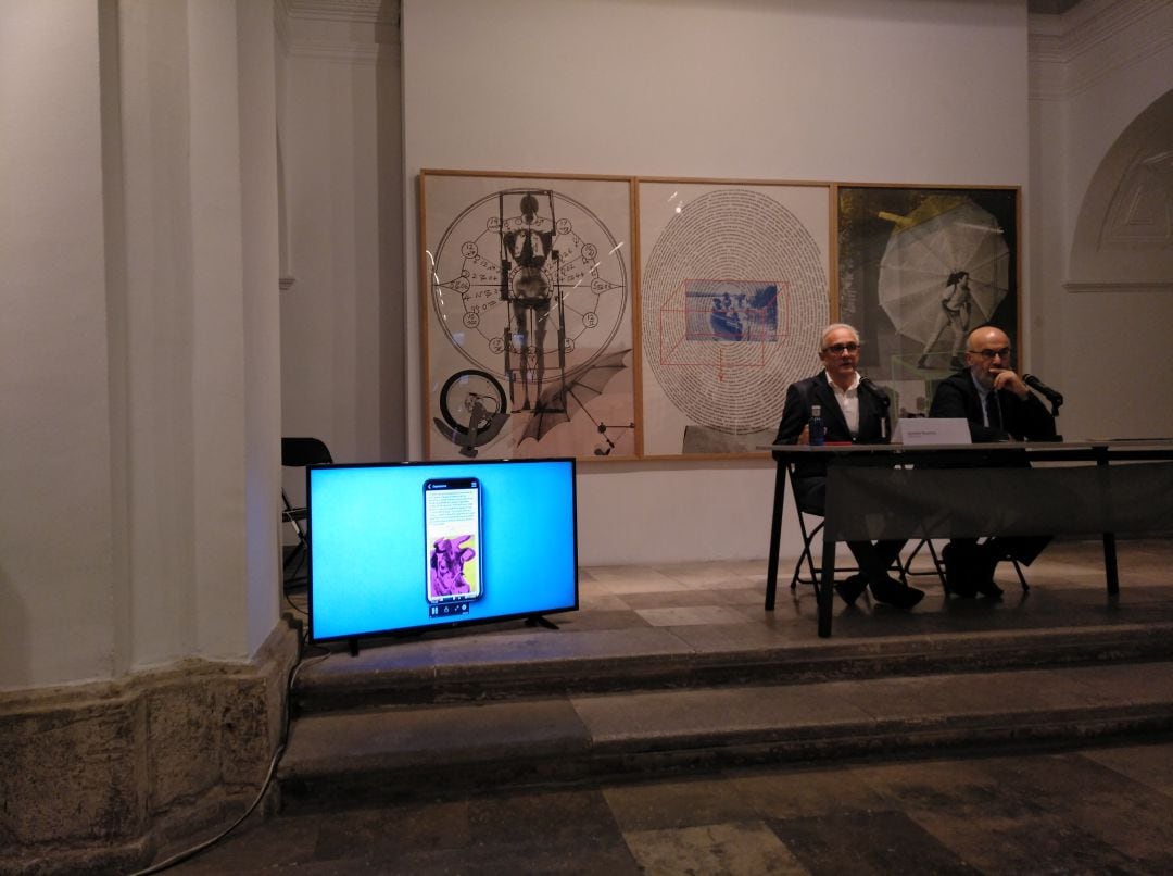 Joseluis Ruperez y Juan González Posada en la presentación de la exposición de Pop Art y la APP