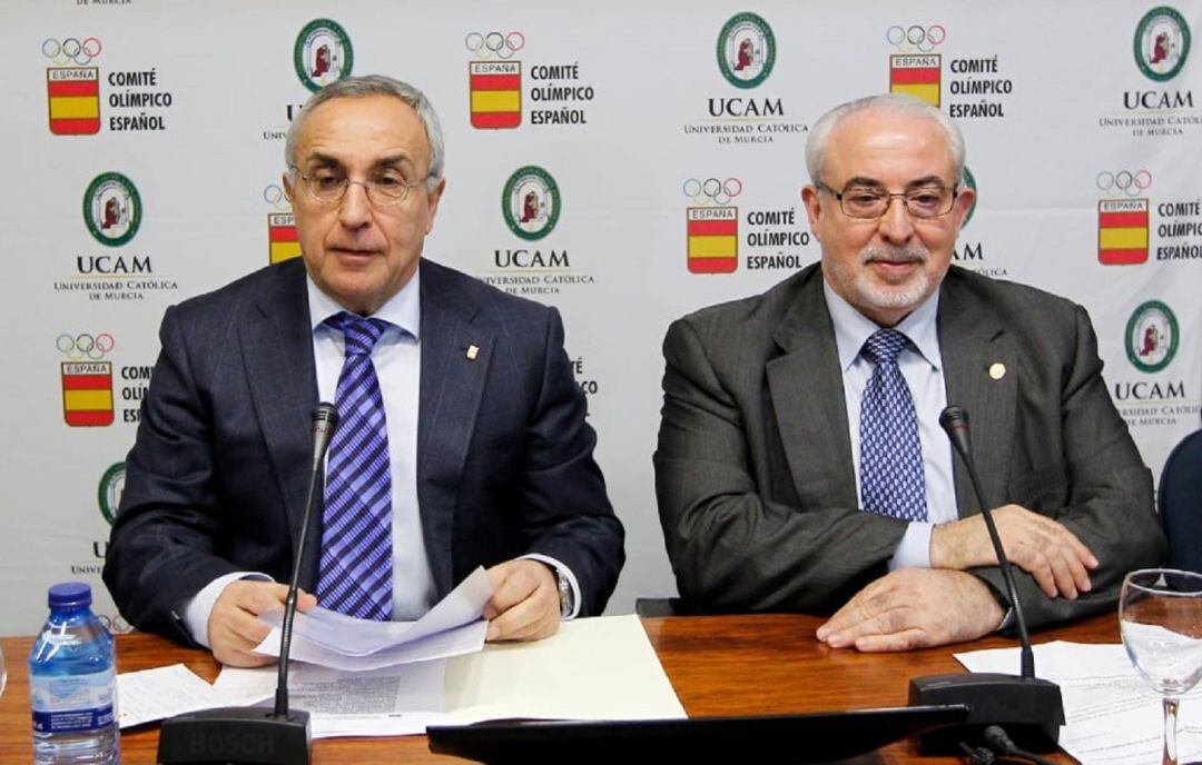 Alejandro Blanco y José Luis Mendoza, presidentes del COE y la UCAM respectivamente