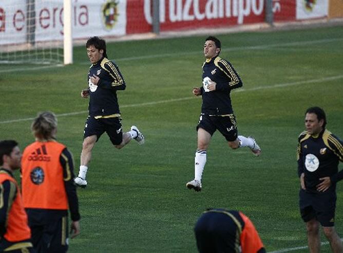 Villa y Silva ya se entrenan con el grupo