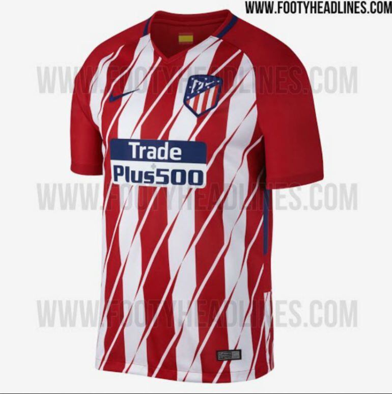 Imagen de la nueva camiseta del Atlético de Madrid para la temporada 2.017-18.