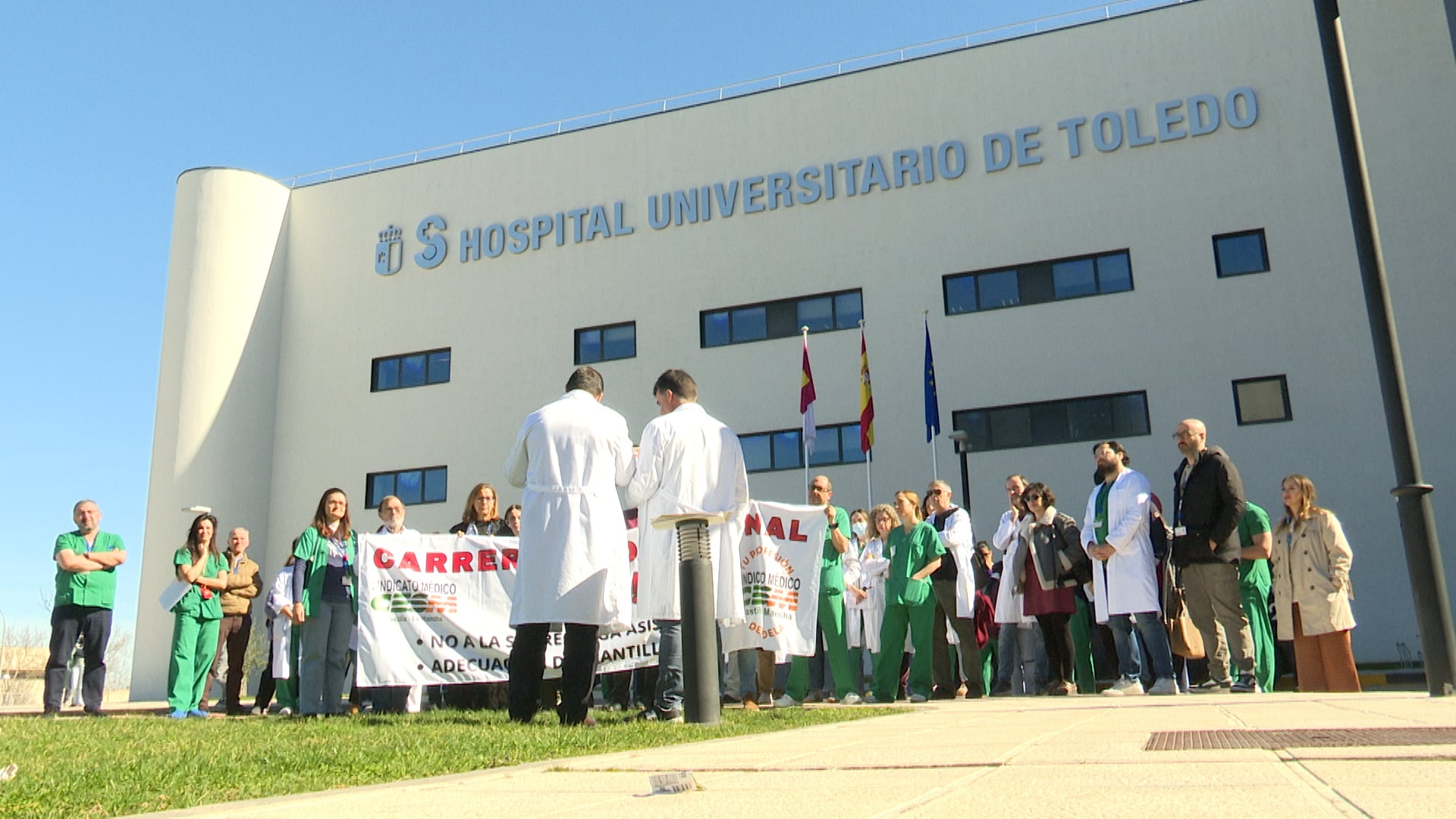 Médicos en jornada de huelga en el Hospital Universitario de Toledo