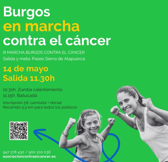 El 14 de mayo es la cita de la III Marcha contra el cáncer en Burgos