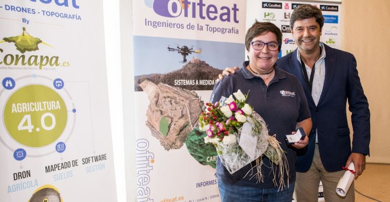 Juana González, minutos después de recoger el Palustre de Oro.