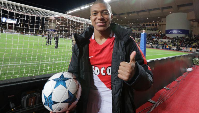 El jugador del Mónaco Kylian Mbappé.