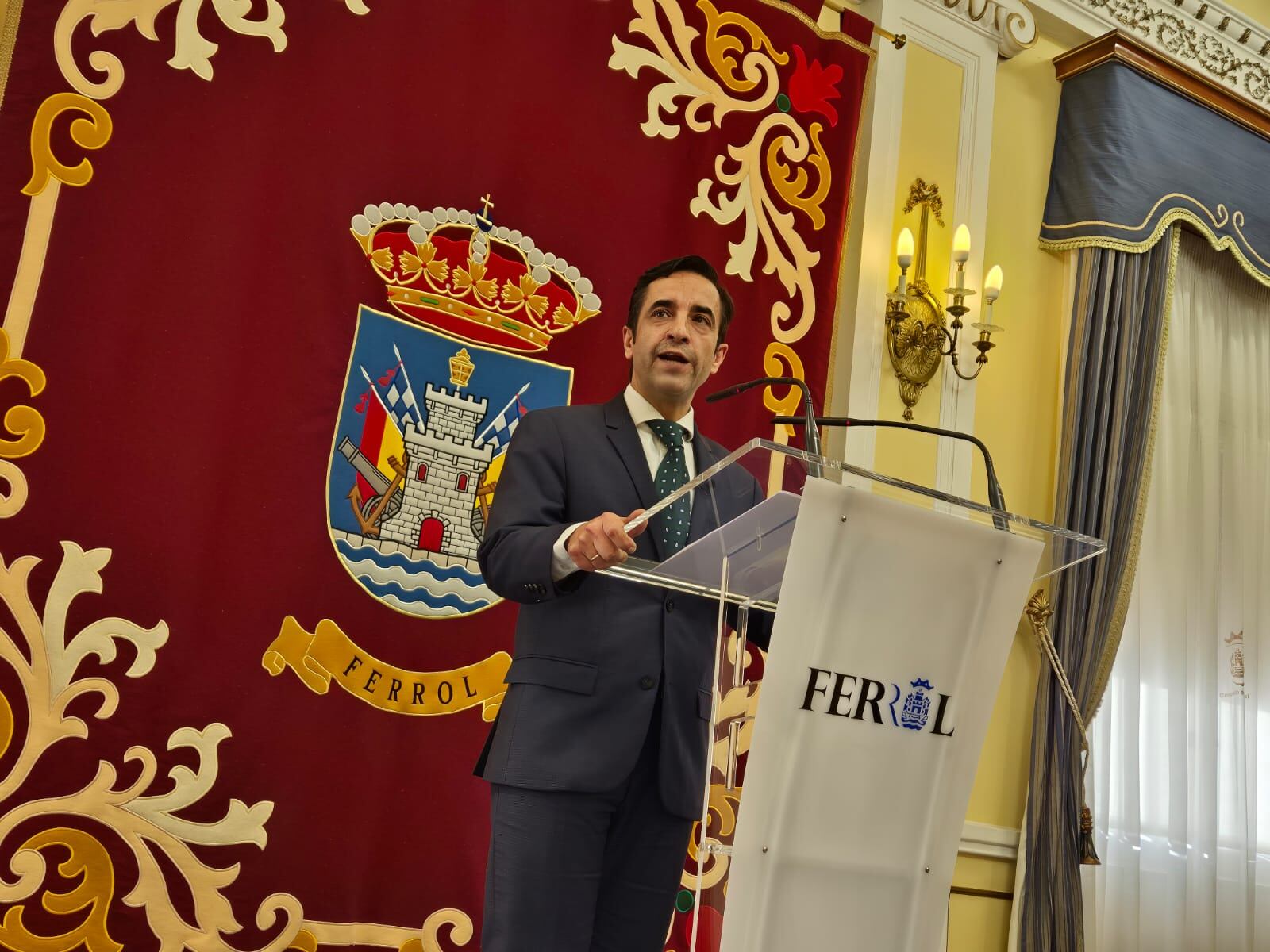 José Manuel Rey Varela, alcalde de Ferrol, en su comparecencia de este lunes (foto: Concello de Ferrol)