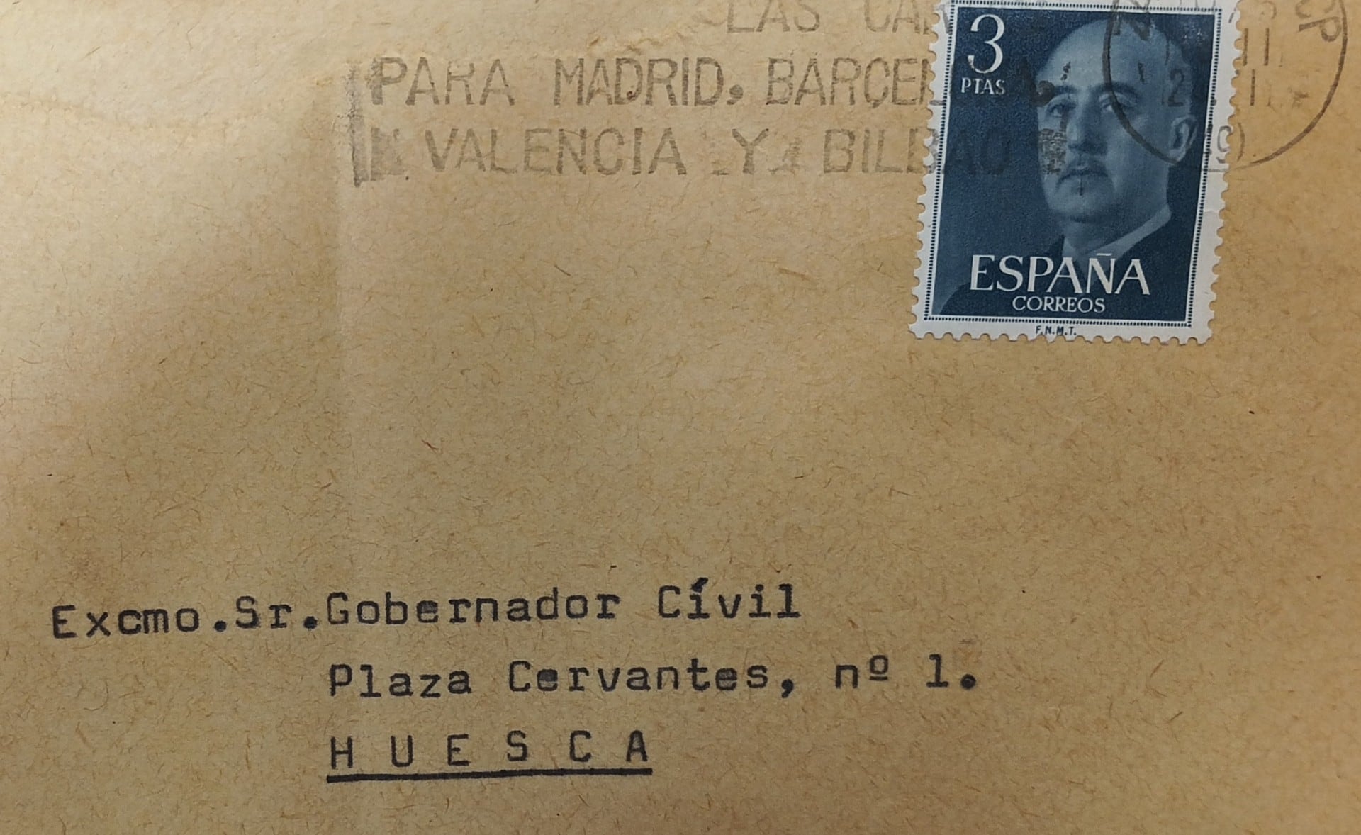 Documento en la casa del antiguo Gobernador Civil en Huesca