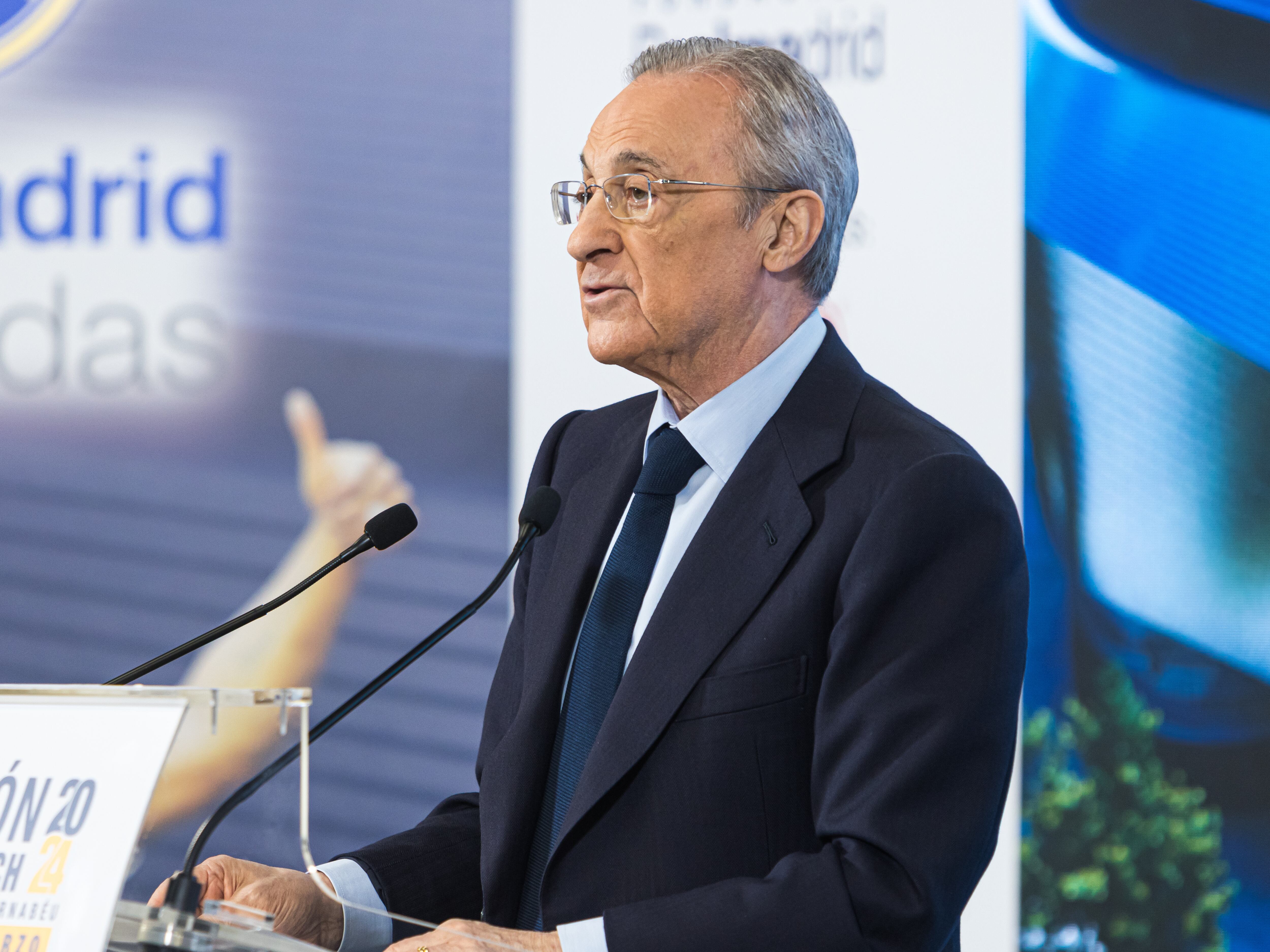 Florentino Pérez en la presentación de la Fundación del Real Madrid de la edición 2024 del &#039;Corazón Classic Match&#039;. (Photo by David Benito/Getty Images)