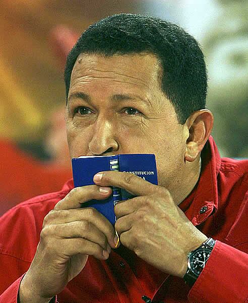 Hugo Chávez ayer en un programa de televisión