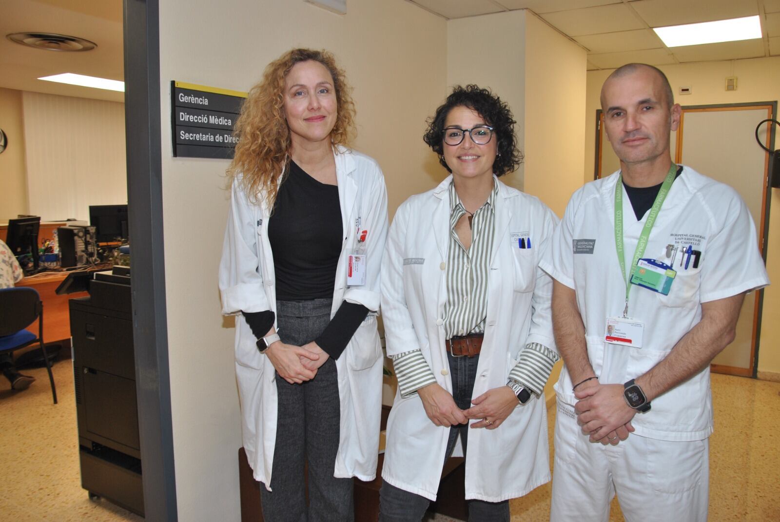 De izquierda a derecha, Graciela Alcaide, directora de enfermería de Atención Primaria, Anabela Llobet, directora médica de Atención Primaria y Raul Ferrando, gerente del Departamento de Salud de Castellón