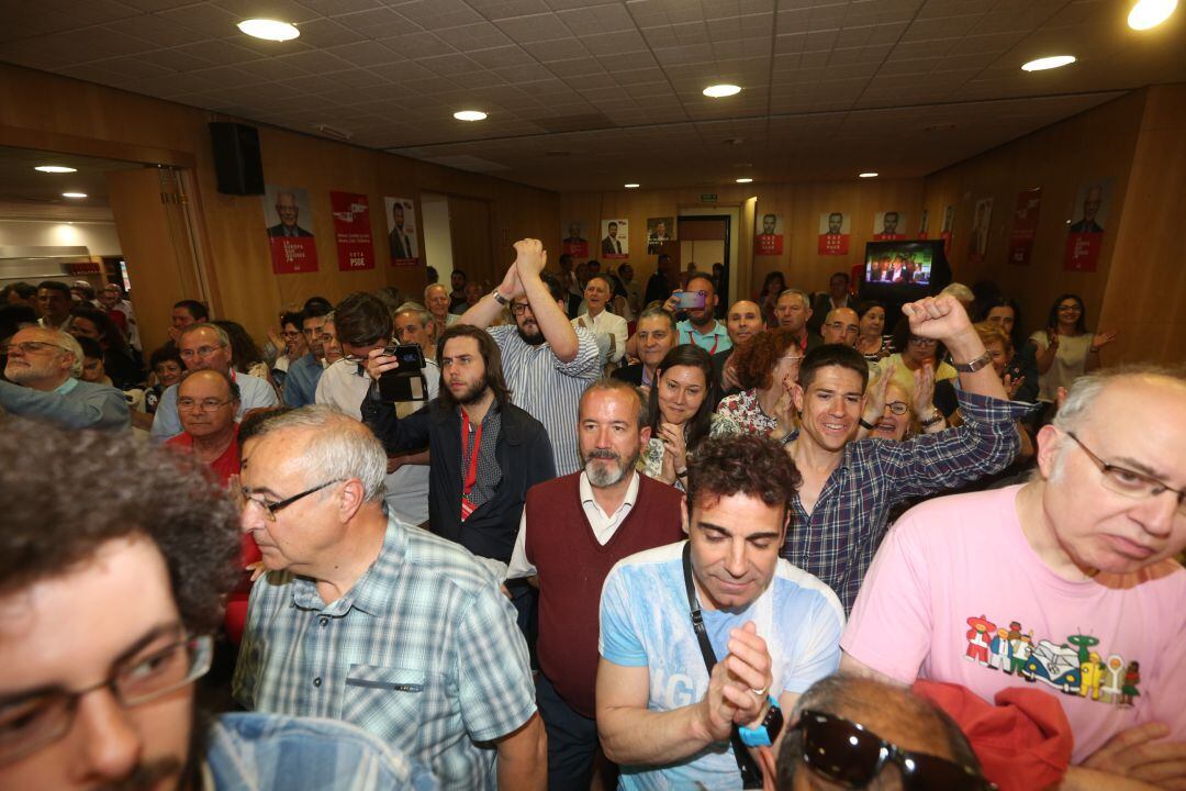 Sede del PSOE de Valladolid tras conocer los resultados electorales