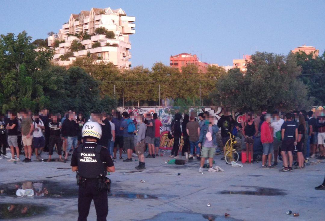 Imagen de una fiesta celebrada recientemente en el barrio de Benimaclet