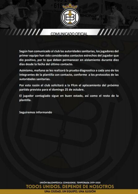 Comunicado del club 