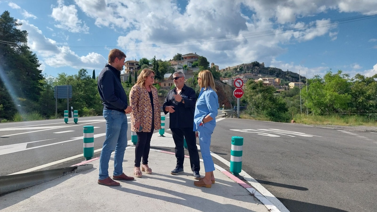 Rosa Serrano visitaba Benabarre, uno de los municipios que atraviesa la N-230 que une España con Francia por el túnel de Vielha