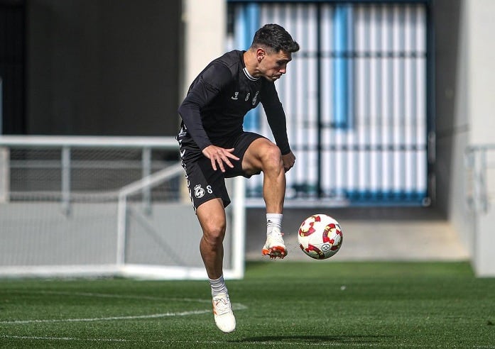 Alberto Fuentes en un entrenamiento