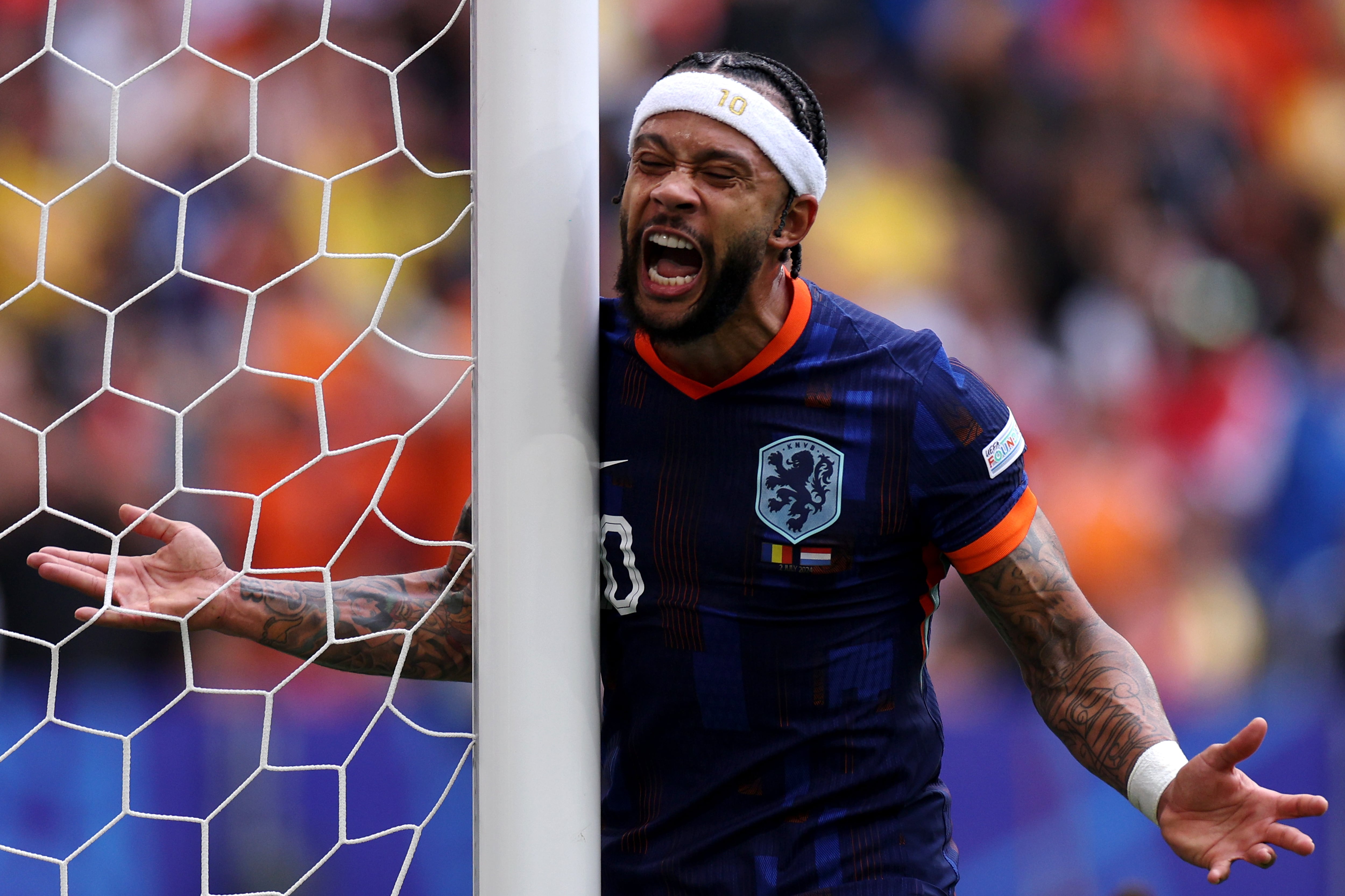 Memphis Depay lamenta una ocasión con Países Bajos en la Eurocopa