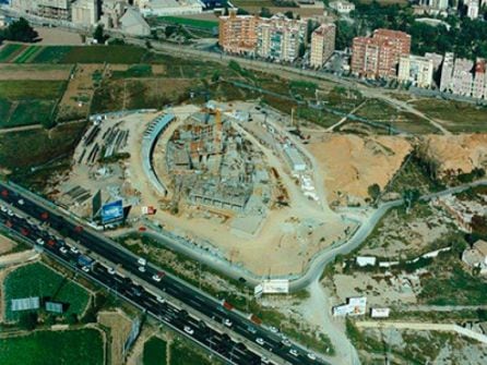 Construcción del Palacio de Congresos de Valencia en 1996