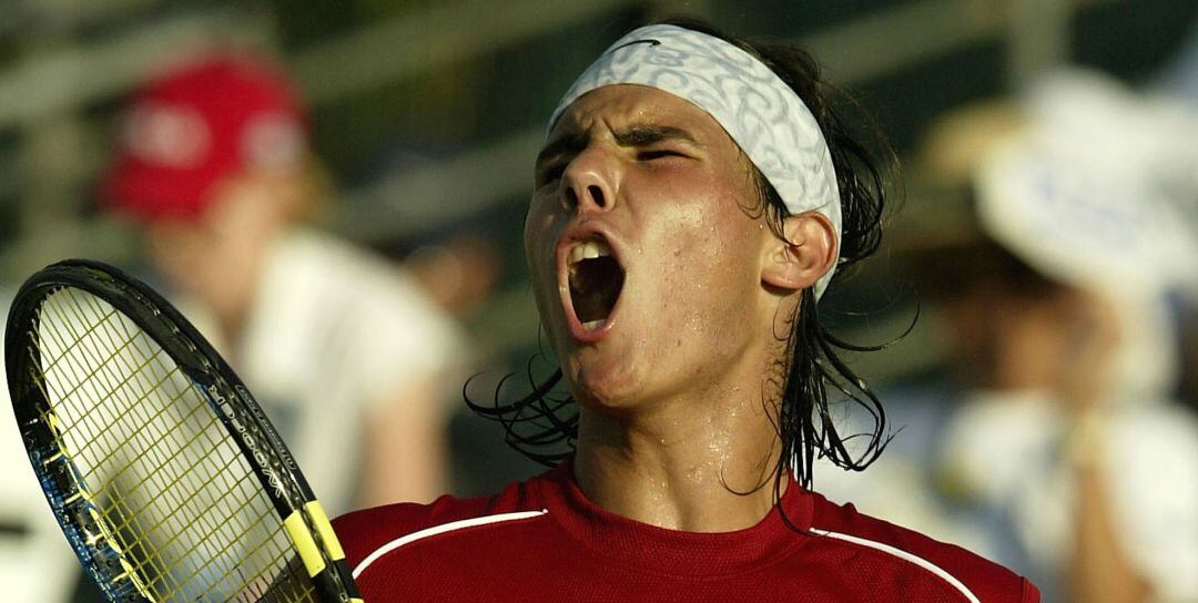 Nadal celebra un punto en un torneo de hace 15 años