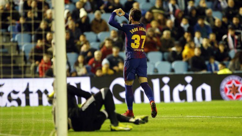Arnáiz celebra su gol en 'Balaidos'