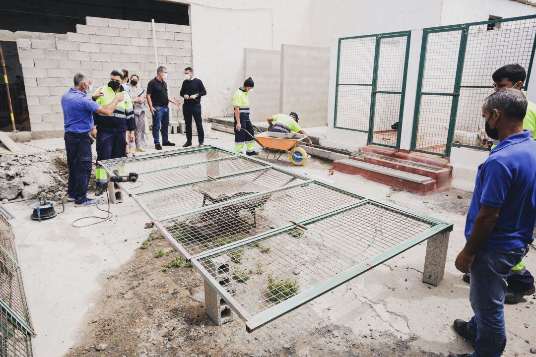 Visita del alcalde y concejales de Teguise al Centro de Acogida de Animales.