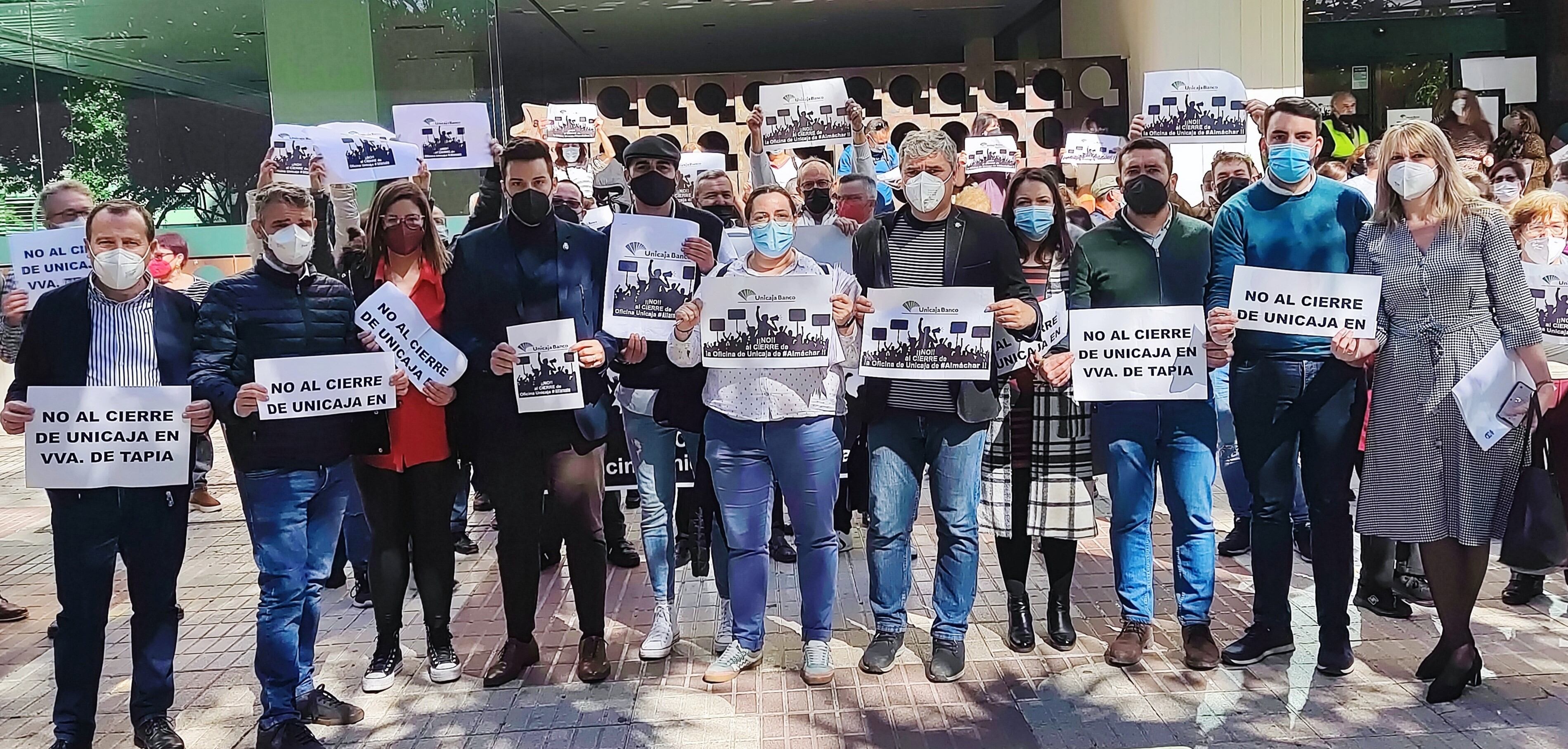 Protesta de los alcaldes socialistas de Málaga este martes