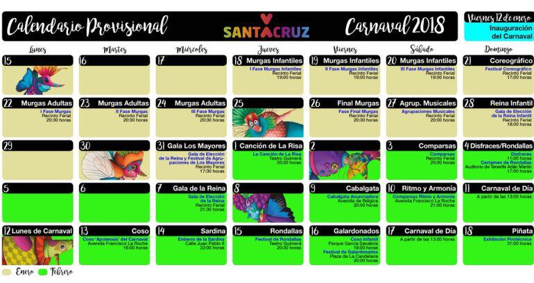Calendario de Carnaval