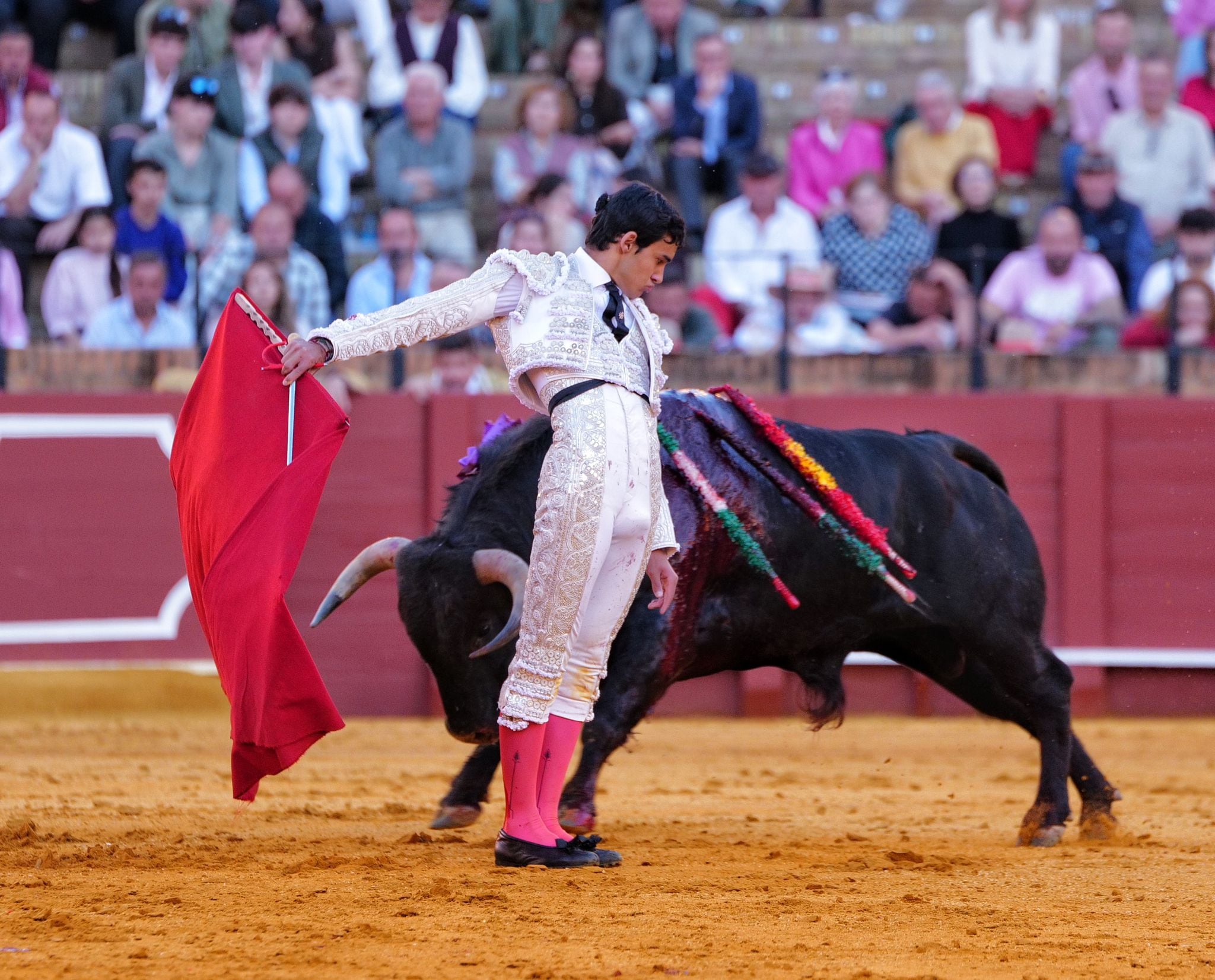 Pase cambiado por la espalda de Tomás Bastos al quinto de la tarde