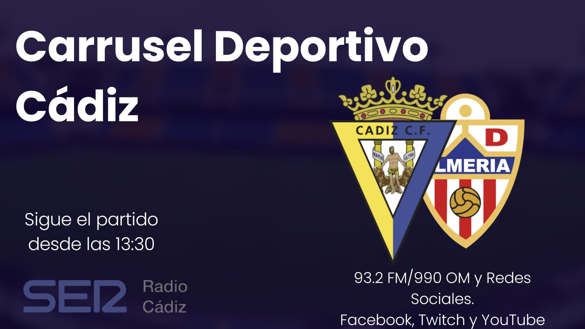 Cádiz CF - UD Almería en directo en Radio Cádiz