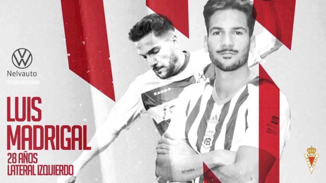 Luis Madrigal, nuevo fichaje del Real Murcia