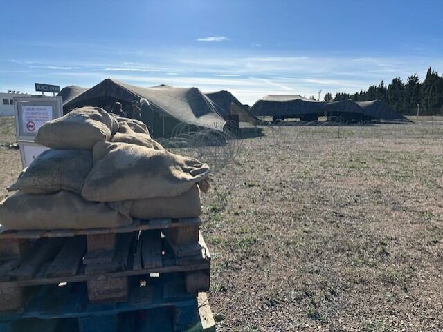 Instalaciones militares instaladas para el ejercicio Toro 25 en Huesca