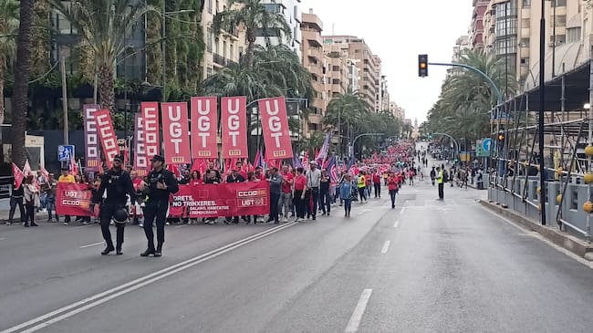 Manifestación en Alicante por el 1º de mayo