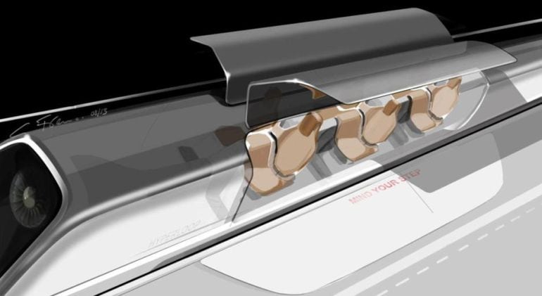 Diseño del tren Hyperloop.