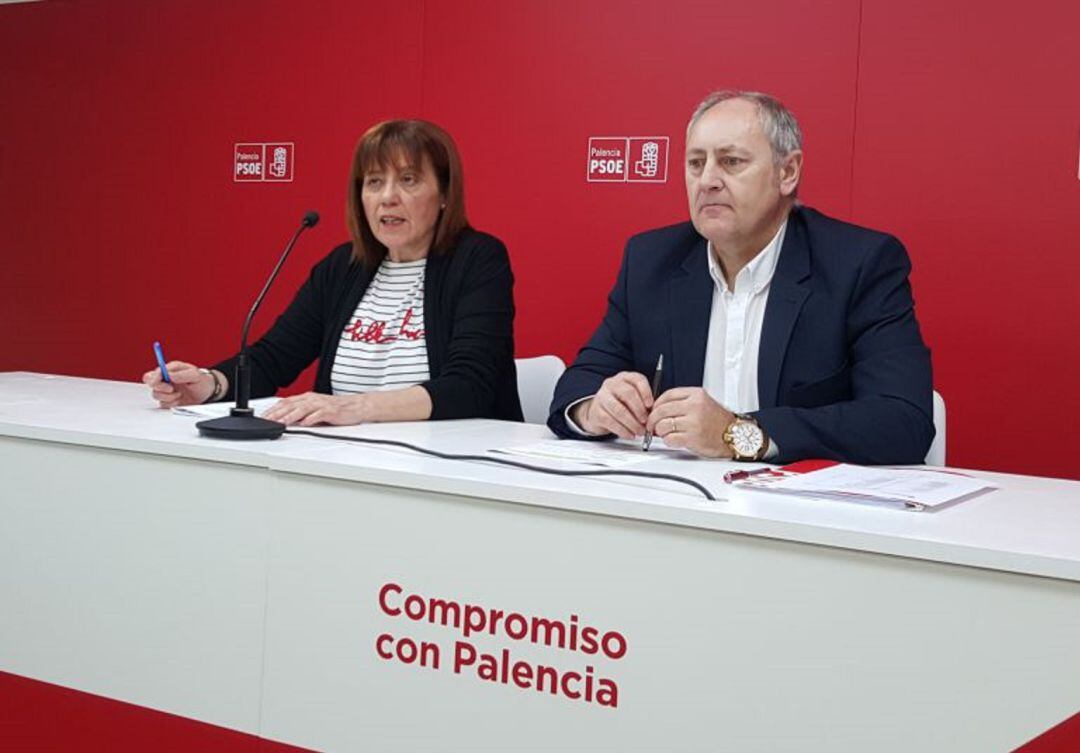 Consolación Pablos y Jesús Guerreros, procuradores regionales del PSOE por Palencia