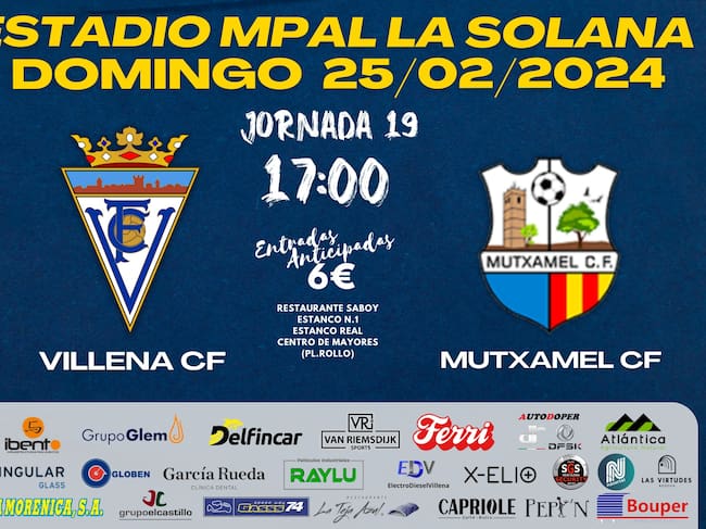 Cartel del partido del domingo