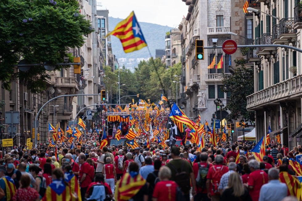 Manifestación de la Diada en Barcelona convocada por la ANC el 11 de septiembre de 2021