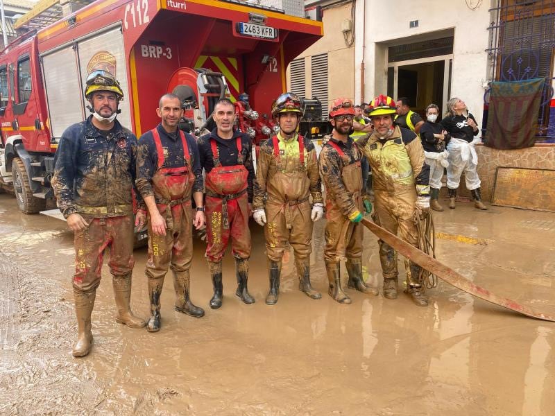 Bomberos de Toledo en los municipios de Valencia afectados por la DANA