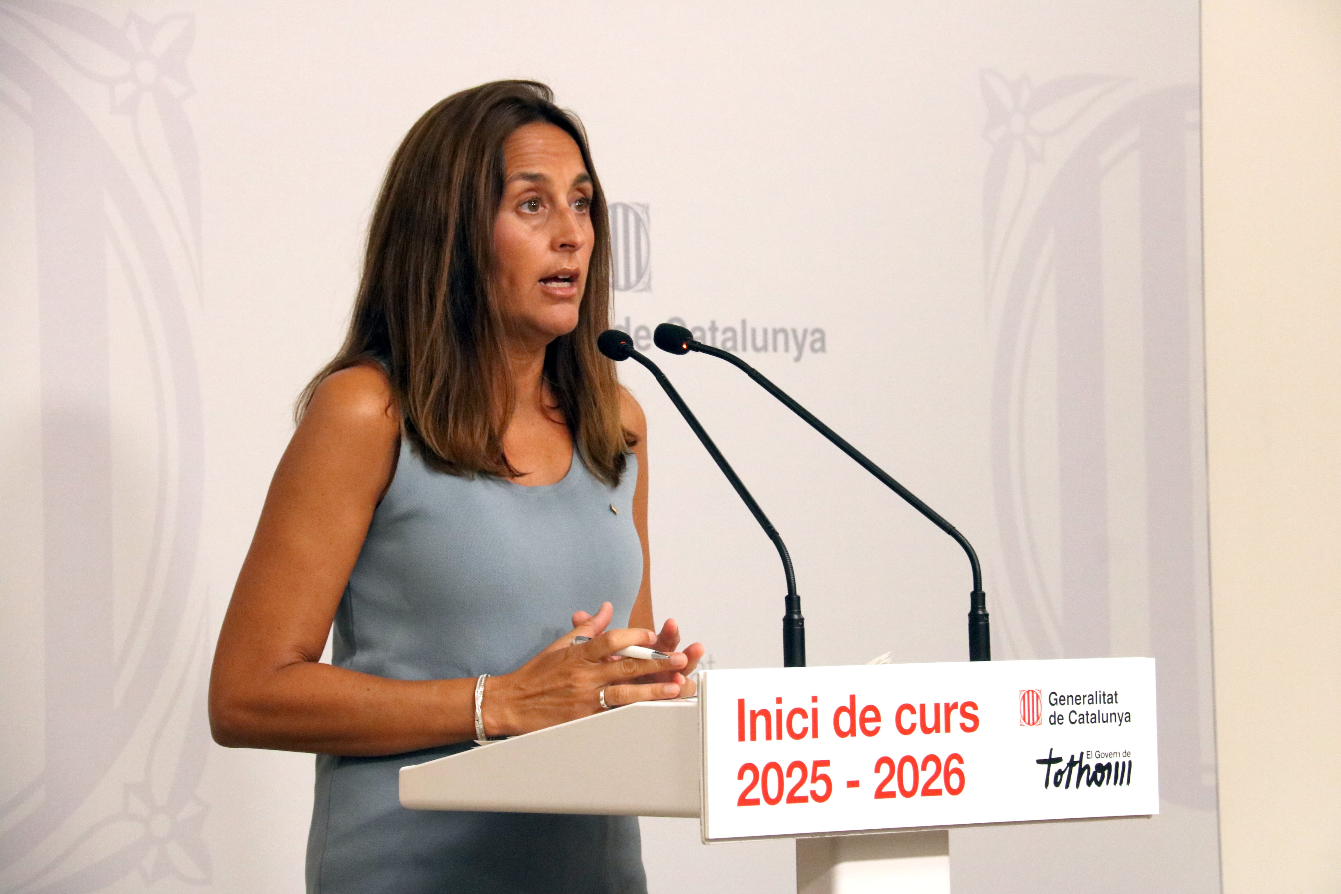 La consellera d&#039;Educació, Esther Niubó, en un moment de la presentació de l&#039;inici del curs escolar 2025-26