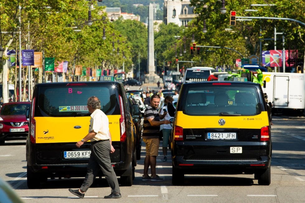 Imatge d&#039;una vaga de taxis a Barcelona