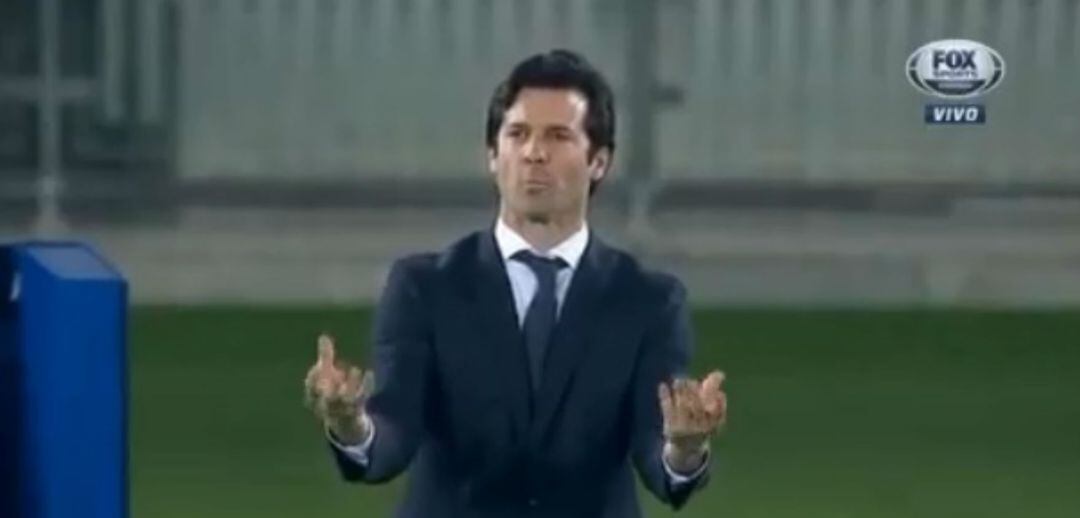 Solari, durante el partido ante el Kashima