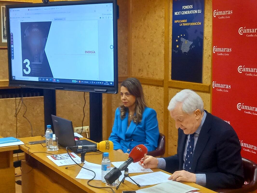 El presidente del Consejo de Cámaras de Castilla y León, Antonio Miguel Méndez Pozo, en la presentación del estudio del &#039;clima empresarial&#039;.