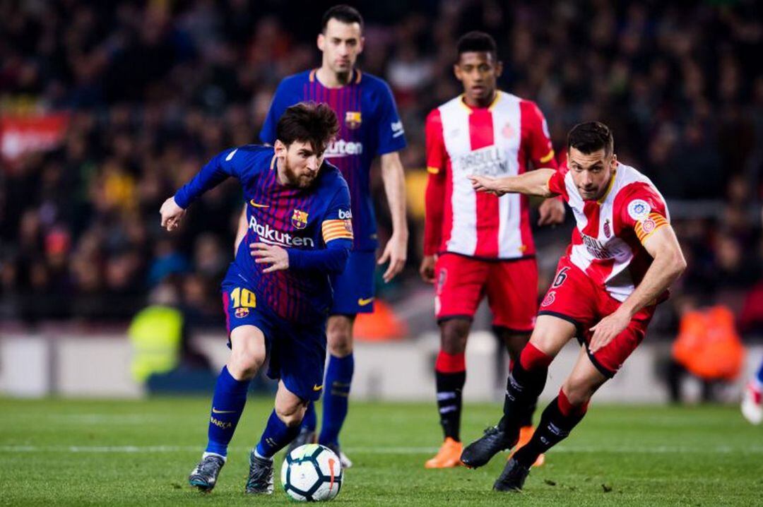 Imatge d&#039;un partit entre el Barça i el Girona de la passada temporada