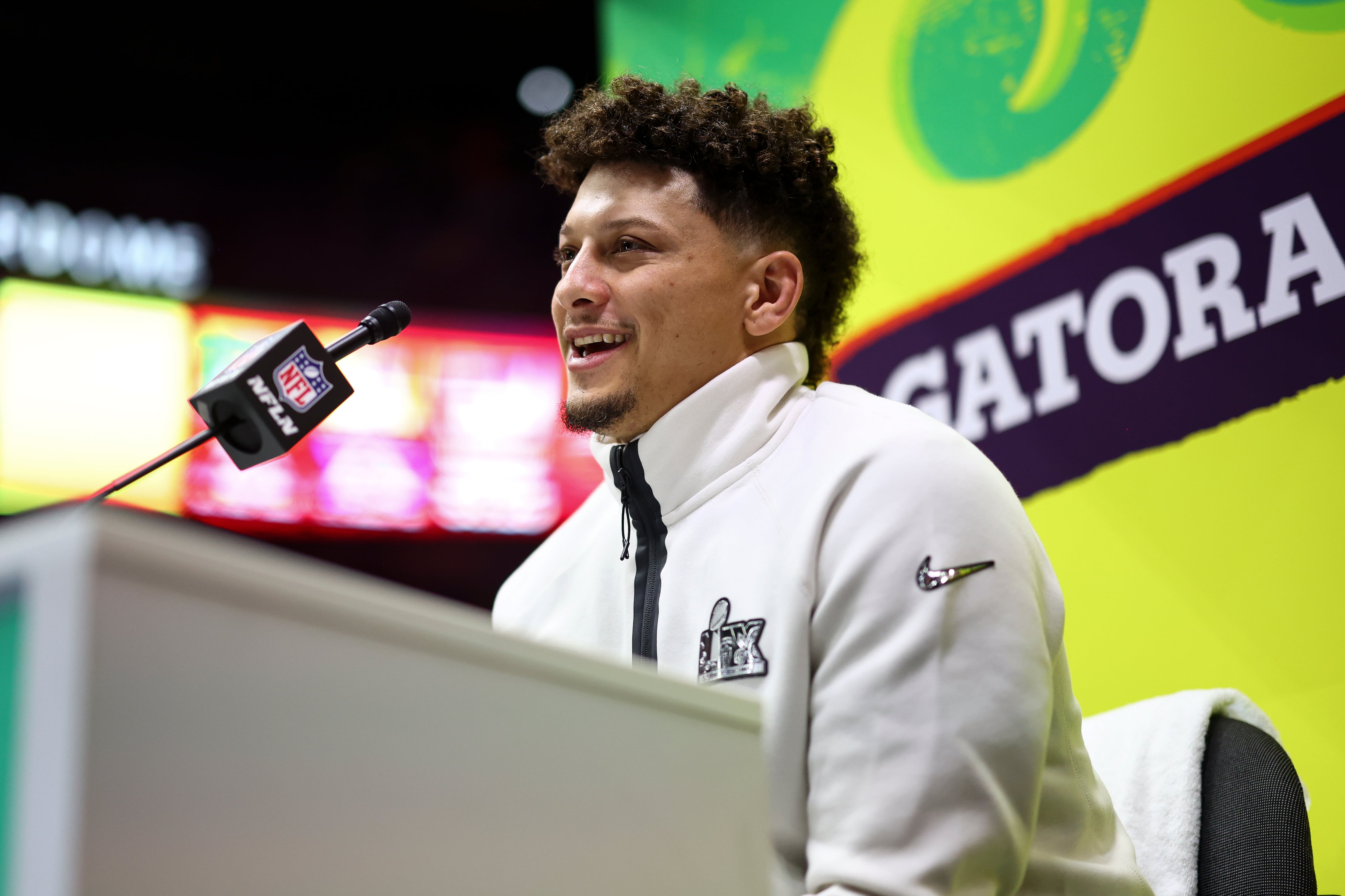 Patrick Mahomes, en una rueda de prensa previa a la SuperBowl LIX