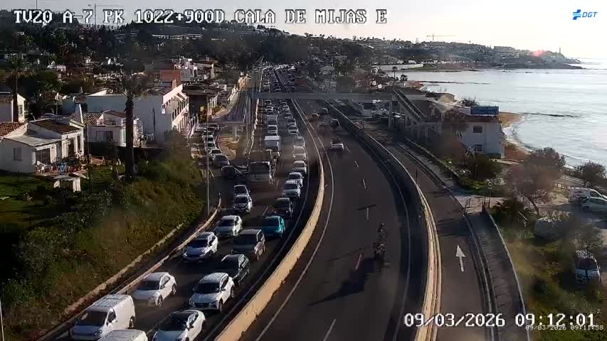 A-7 a a su paso por Mijas este lunes