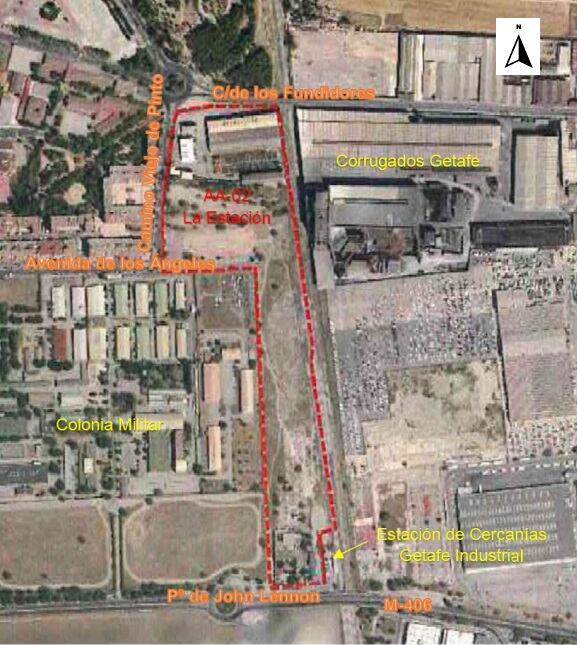 Mapa del desarrollo La Estación previsto por el Ayuntamiento de Getafe