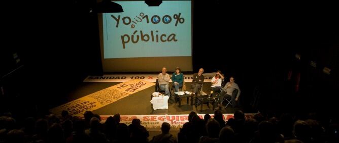 Presentación de la campaña &quot;Yo elijo 100x100 pública&quot; en el Teatro del Barrio