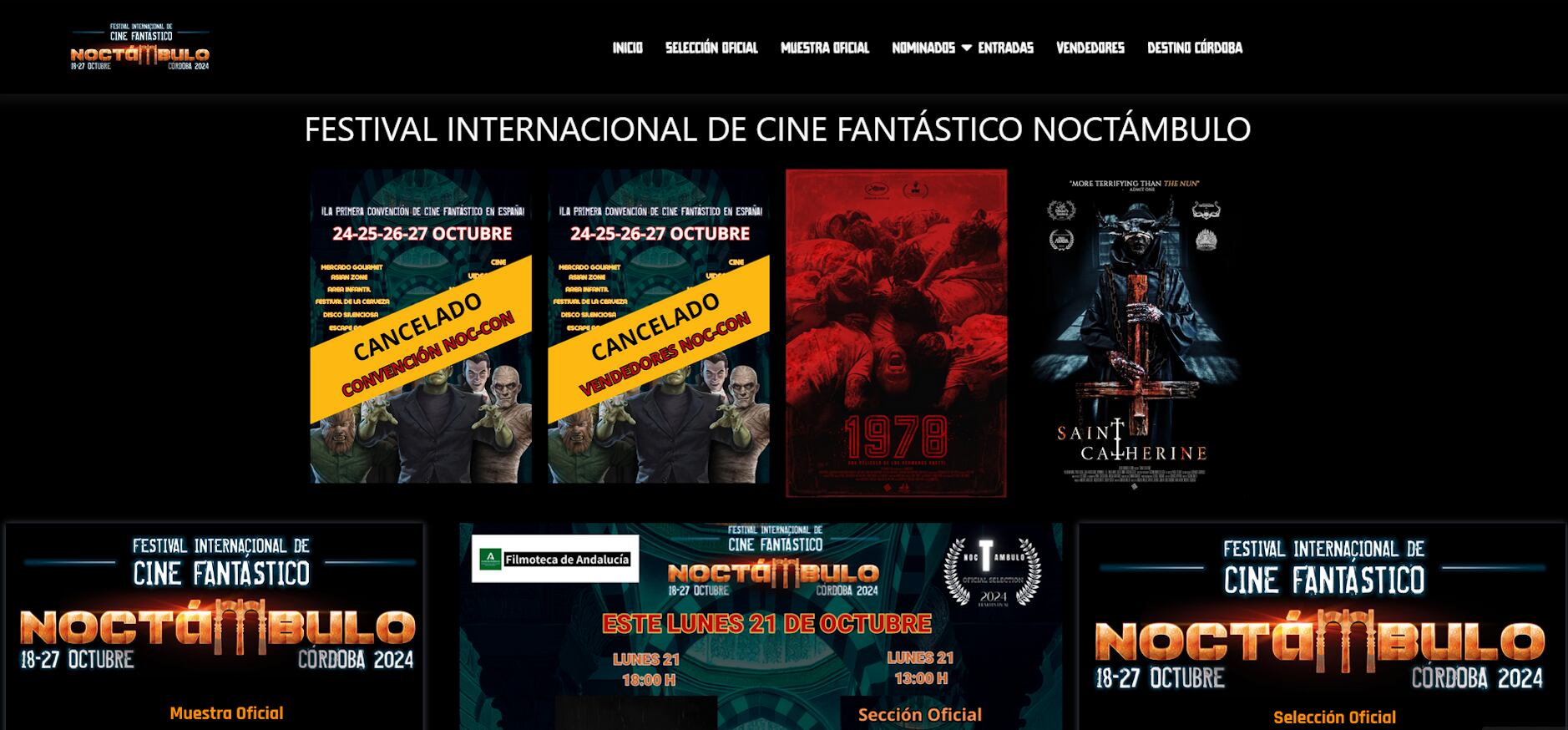 Cancelación de la convención de l festival de cine fantástico 'Noctámbulo'.